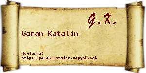 Garan Katalin névjegykártya